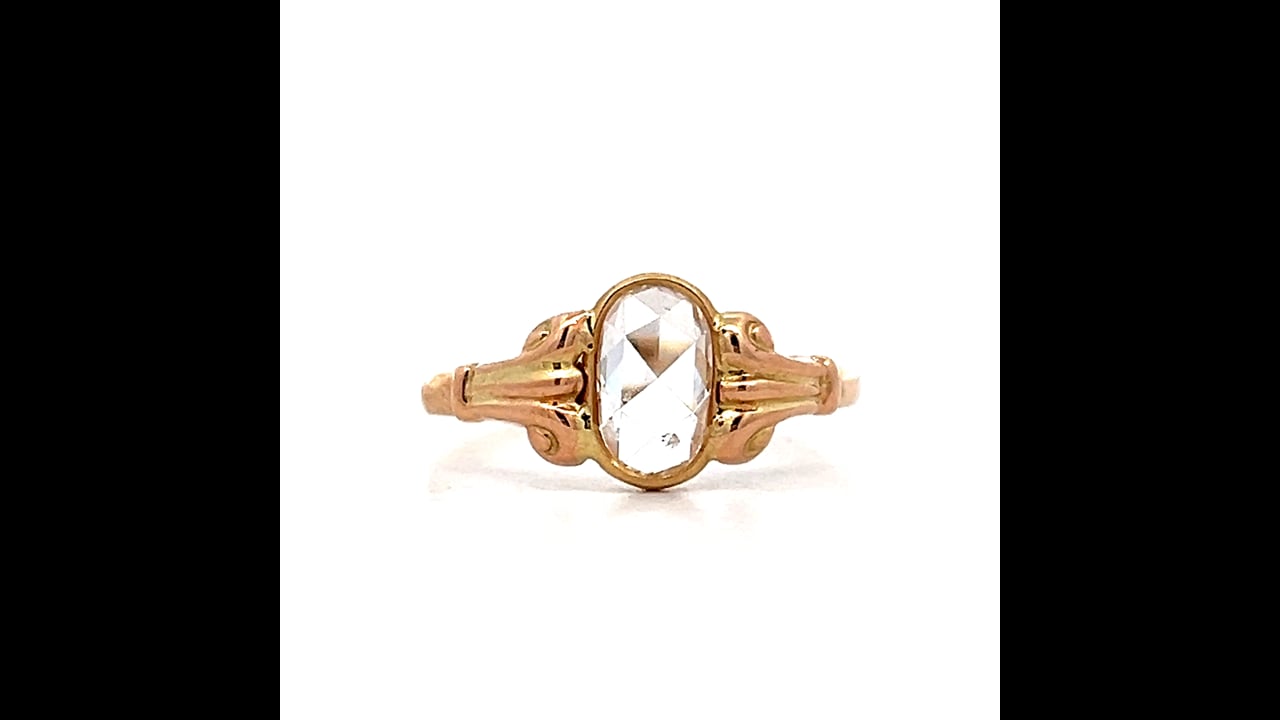 91 Antique Victorian Rose Cut Diamond Ring in 9k Gold – Filigree