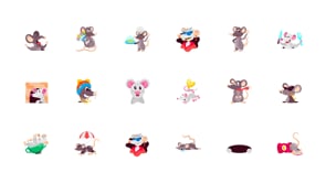 Animated Rat Cartoon Stickers, an Emoji Icon by Vectors Market (Thumbnail 3 of 3)