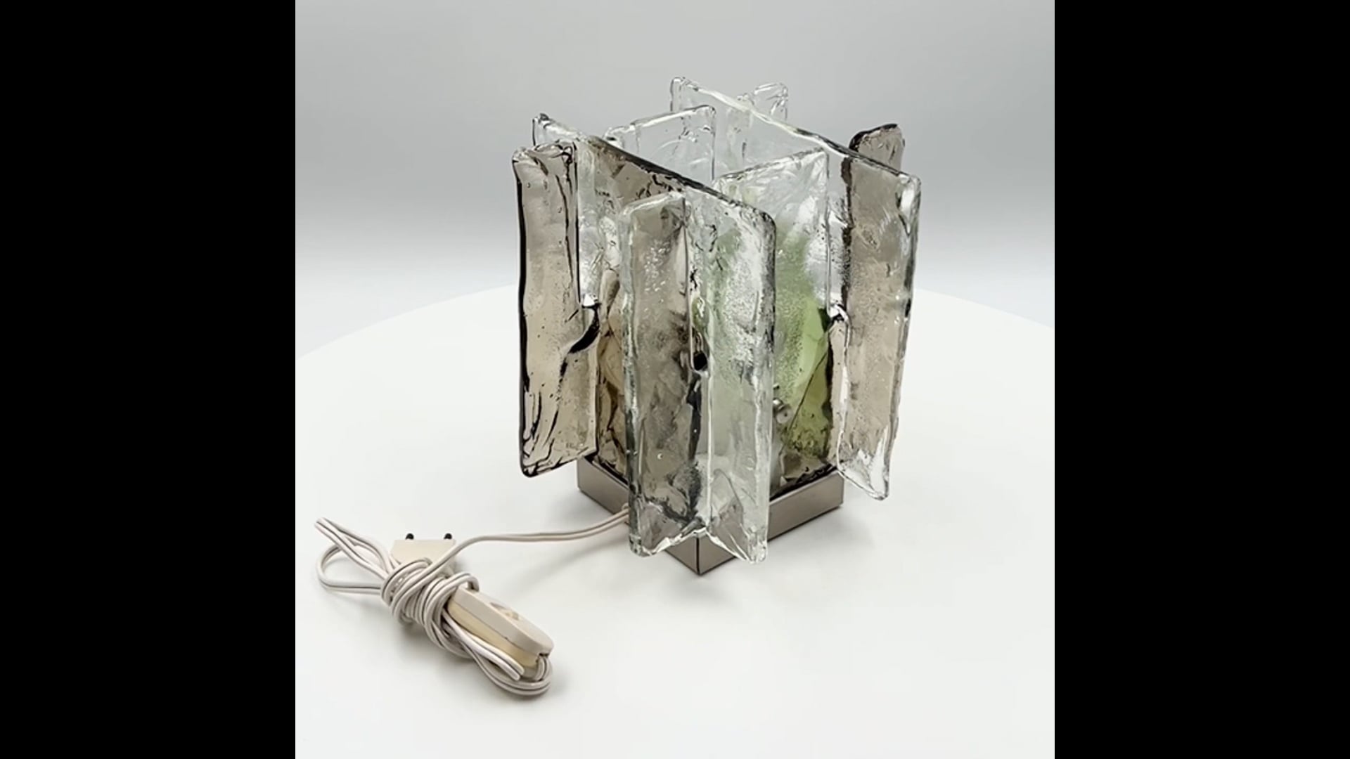 Vintage Murano Ice Glass Table Lamp Carlo Nason Mazzega, 70s New