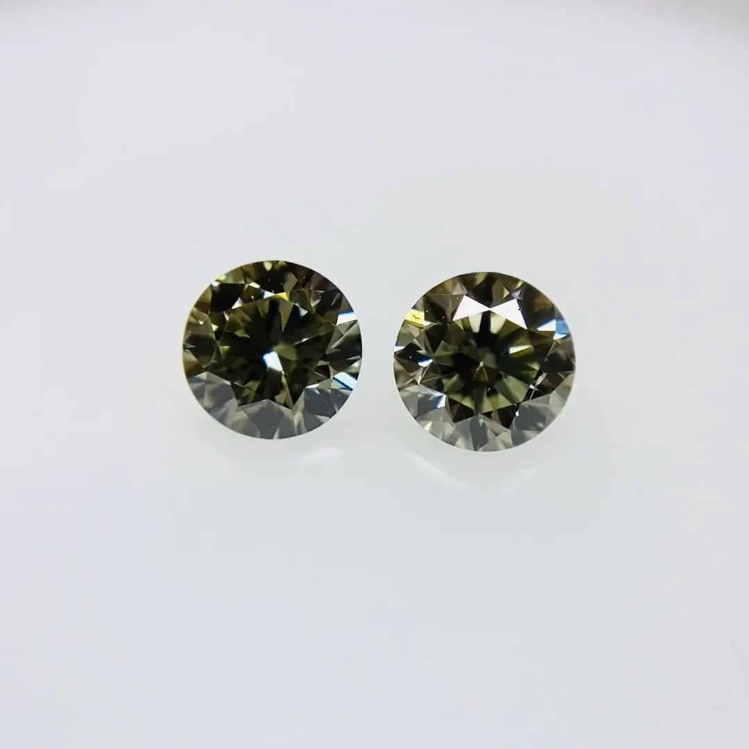 CHAMELEON！FANCY GRAY GREEN 0.183ct/0.193ct RD/RT2830/CGL - R.T. 