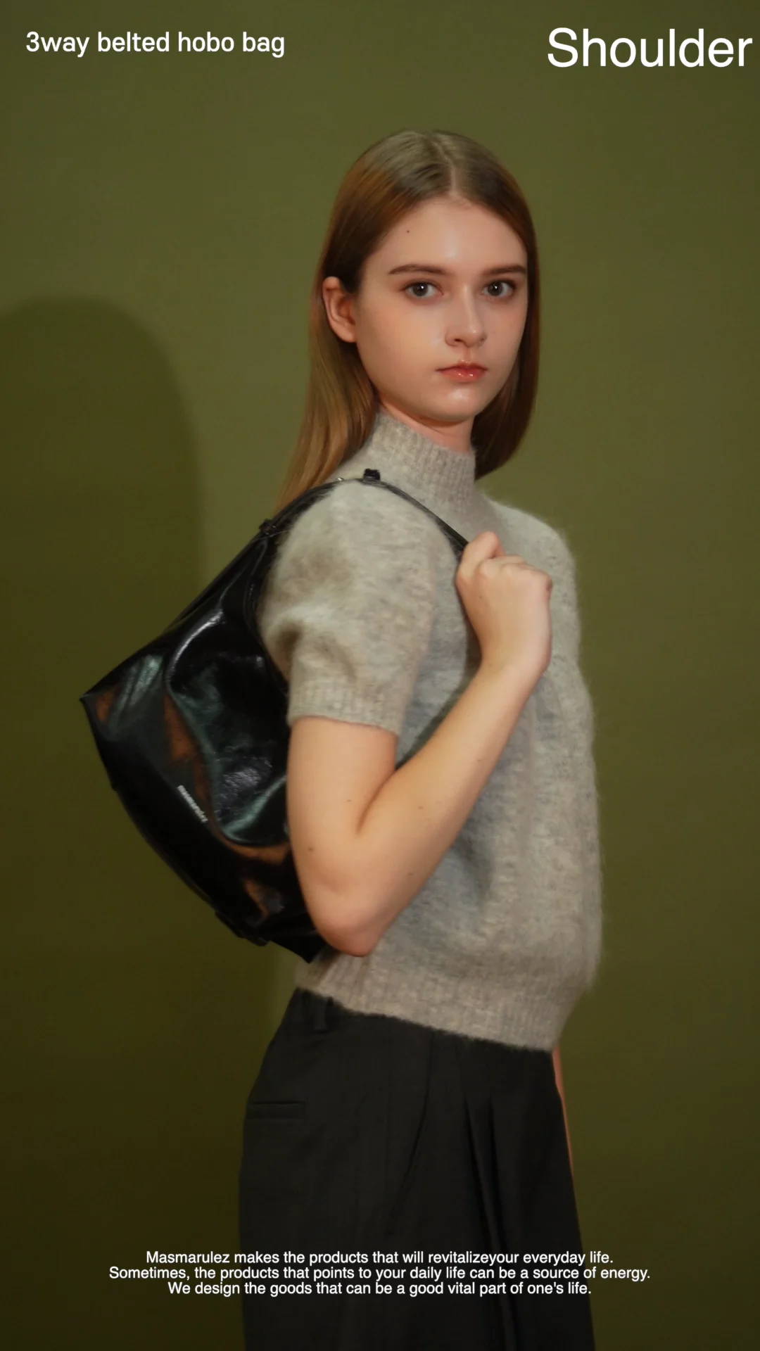 ★masmarulez★ 3way belted mini hobo bag Black MUSINSA | MASMARULEZ 3way belted mini hobo bag _ Black