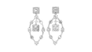 2.80 ct. t.w. CZ Open-Oval Drop Earrings in Sterling Silver