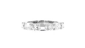 2.00 ct. t.w. Emerald-Cut and Round Lab-Grown Diamond Ring in 14kt White Gold