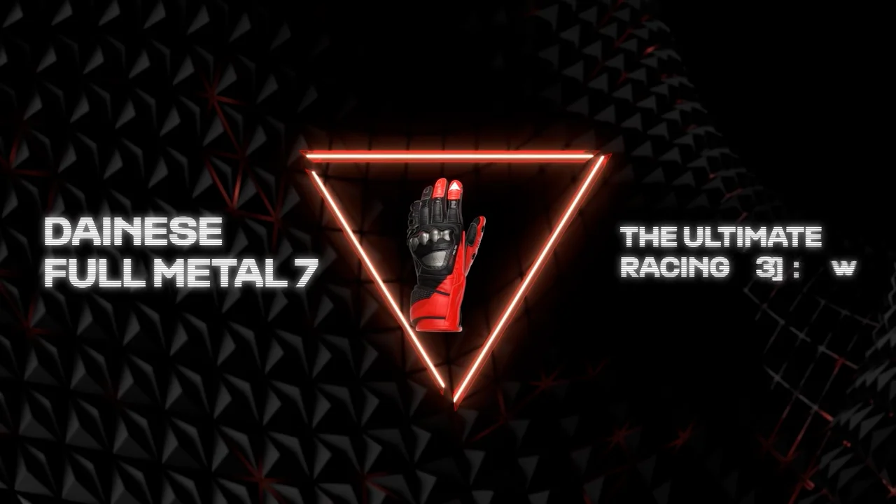 Dainese Full Metal 7 Black Red Fluo Deri Eldiven