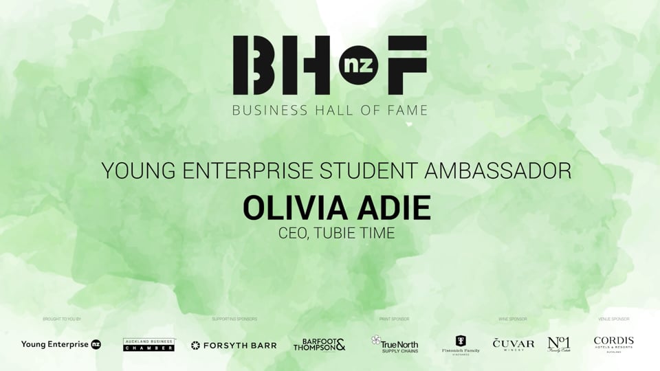 Olivia Aide Presents Speech at the Business Hall of Fame
