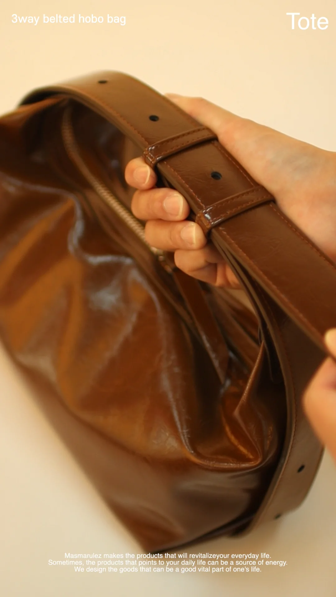 ★masmarulez★ 3way belted mini hobo bag _ Brown 3way belted mini hobo bag _ Brown : Masmarulez [마스마룰즈]