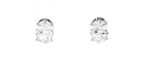 4.00 ct. t.w. Oval CZ Stud Earrings in Sterling Silver