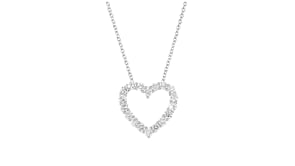 .50 ct. t.w. Lab-Grown Diamond Heart Necklace in 14kt White Gold