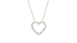 .50 ct. t.w. Lab-Grown Diamond Heart Necklace in 14kt Yellow Gold