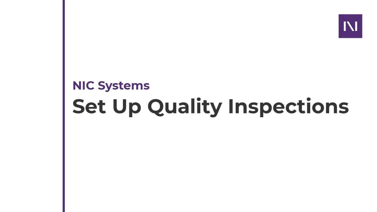 Set Up Quality Inspections