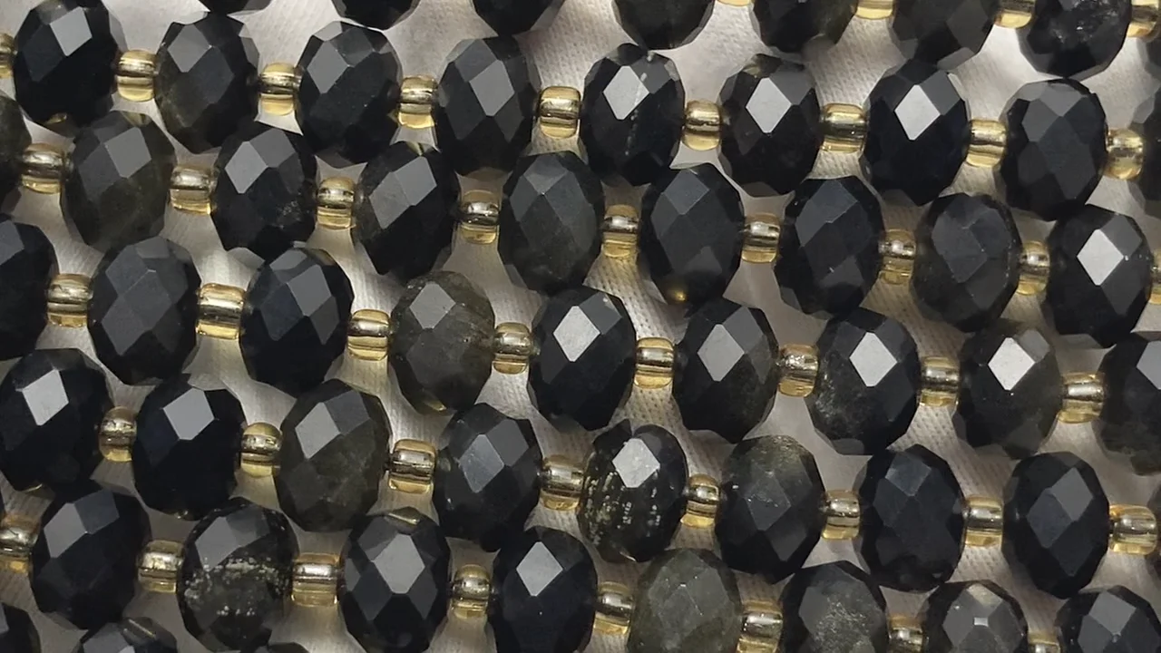 動画】【素晴らしい輝き】ゴールデンオブシディアンAAA ボタン