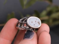 Silver twig ring with dendritic agate