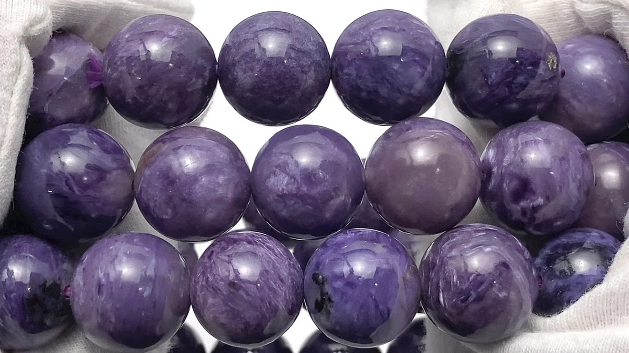 チャロアイト　帝王紫　最高品質　１３mm チャロアイト 帝王紫 最高品質 13mm