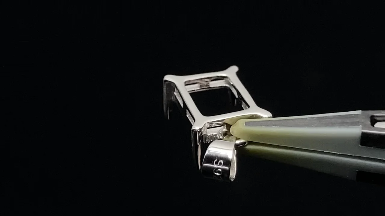 動画】Silver925 ペンダント空枠 レクタングルファセットカット8×6mm