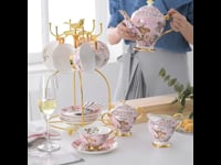 Pink Bird English Tea Set Bone China Teapot Set