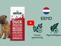 WOOOF Eend Hondenvoer is een complete en natuurlijk geperste hondenbrok, geschikt voor alle volwassen honden, van klein tot groot. De voeding bevat uitsluitend de&amp;hellip;