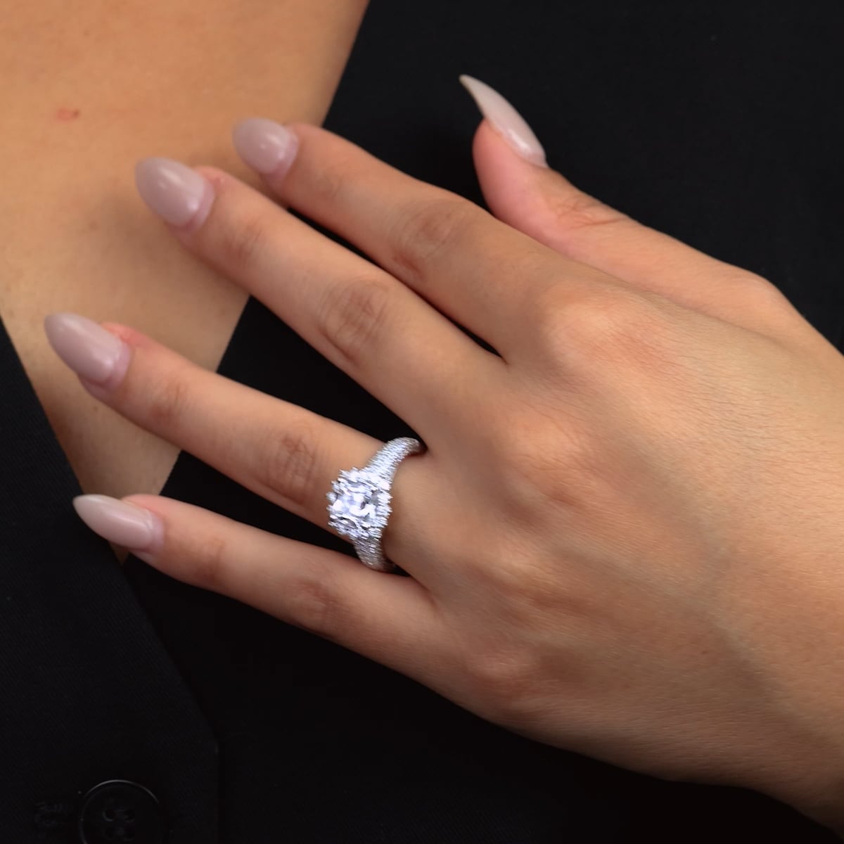 product video 2 for 3 ctw Cushion Lab Grown Diamond Old Mine Cut Halo Engagement Ring