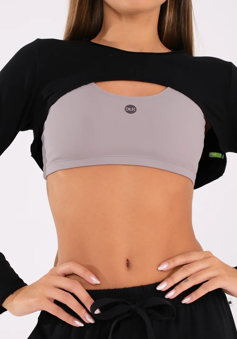 Cropped Bolero Fitness Moletinho Preto Oasis Dlk – DLK Moda Fitness