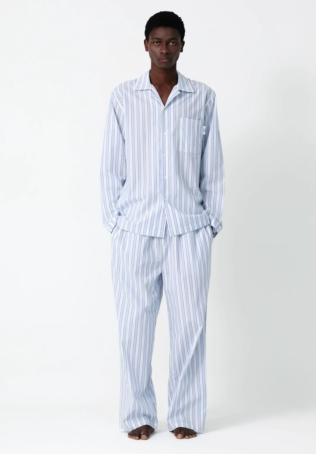 CLASSIC STRIPE PAJAMA SHIRTS_SKYBLUE & WHITE - CPTS