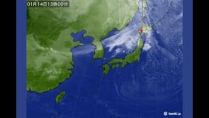 雪の日の衛星画像（全国）