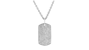 Mens 2.00 ct. t.w. Lab-Grown Diamond Dog Tag Pendant Necklace in Sterling Silver