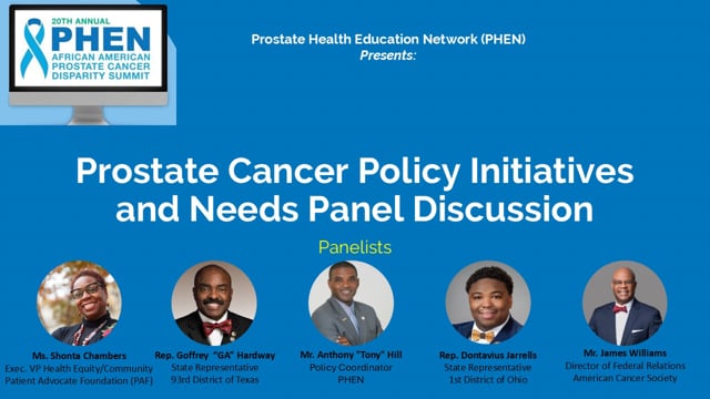 Panel Discussion on Prostate Cancer Policy Initiatives and Needs – Federal and State