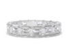 Diamond Emerald-Cut Bezel-Set True Eternity Band in 14K White Gold 