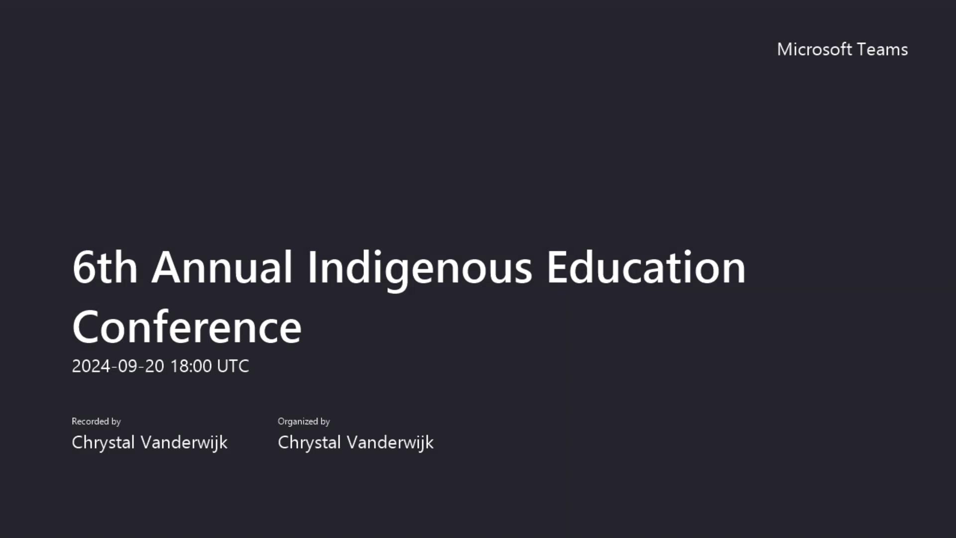 6th Annual Indigenous Education Conference - Dr. Lorna Williams