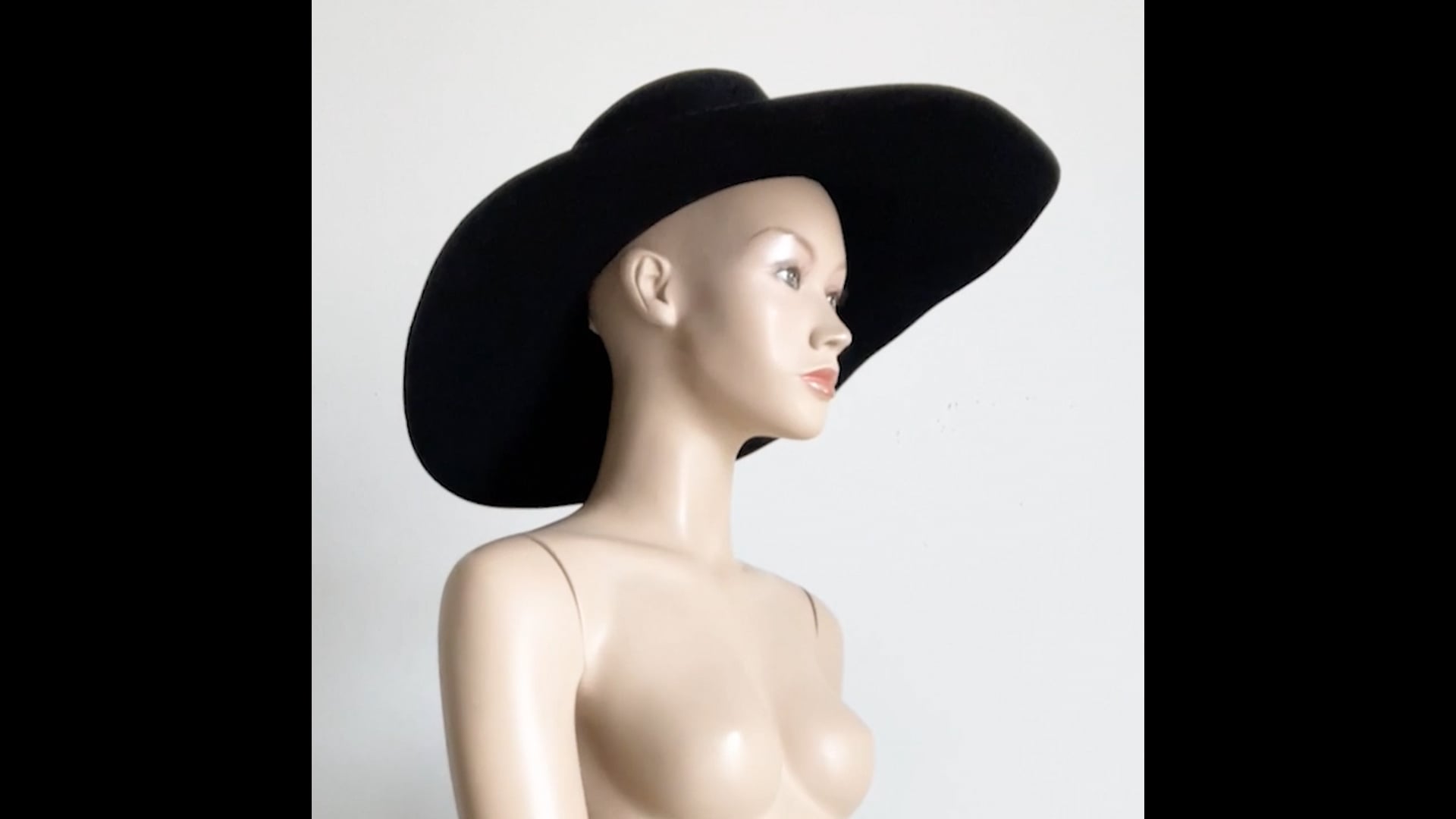 Saint Laurent Hat Wide Brim Oversized Black Rabbit Fur Felt Hedi Slimane Size 56 Saint Laurent Hat Wide Brim Oversized Black Rabbit Fur Felt  main image 2
