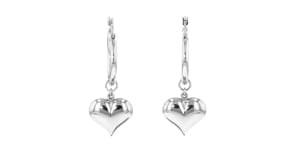Sterling Silver Jewelry Set: Hoop Earrings with Three Pairs of Charms
