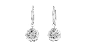 Sterling Silver Jewelry Set: Hoop Earrings with Three Pairs of Charms