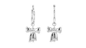 Sterling Silver Jewelry Set: Hoop Earrings with Three Pairs of Charms