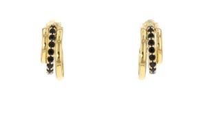 2.20 ct. t.w. Black Spinel Convertible Multi-Hoop Earrings in 18kt Gold Over Sterling