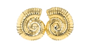 Italian 18kt Gold Over Sterling Spiral Seashell Earrings