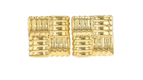 Italian 18kt Gold Over Sterling Quilted-Pattern Earrings