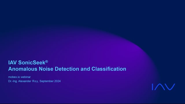 AI-based acoustic anomaly detection and classification with IAV SonicSeek®