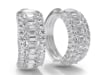 Lab Grown Diamond Emerald-Cut and Round Huggie Hoops in 14K White Gold &#40;5 ct. tw.&#41;