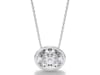 Lab Grown Diamond Oval-Shaped East-West Bezel Pendant in 14K White Gold &#40;4 ct. tw.&#41;