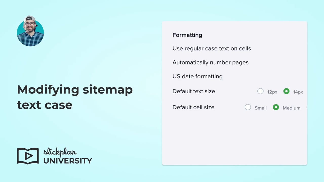 Modifying sitemap text case