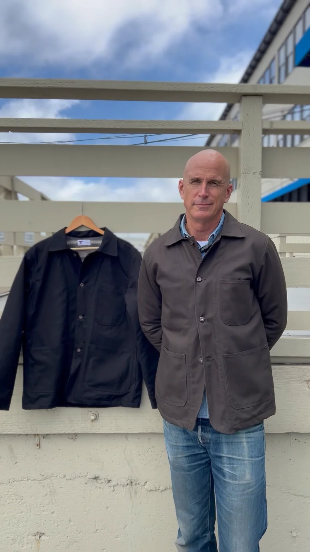 Blanket Lined Cotton Canvas Baker Jacket Black - Tellason