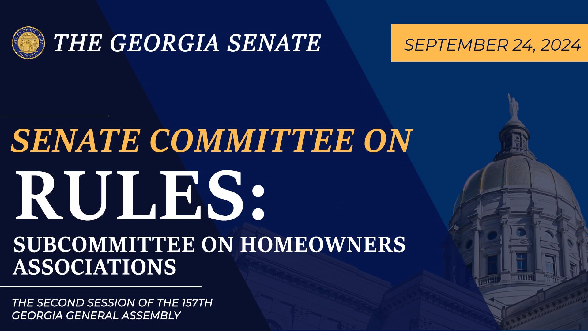 9/24/2024 Senate Committee on Rules: Subcommittee on Homeowners Associations.