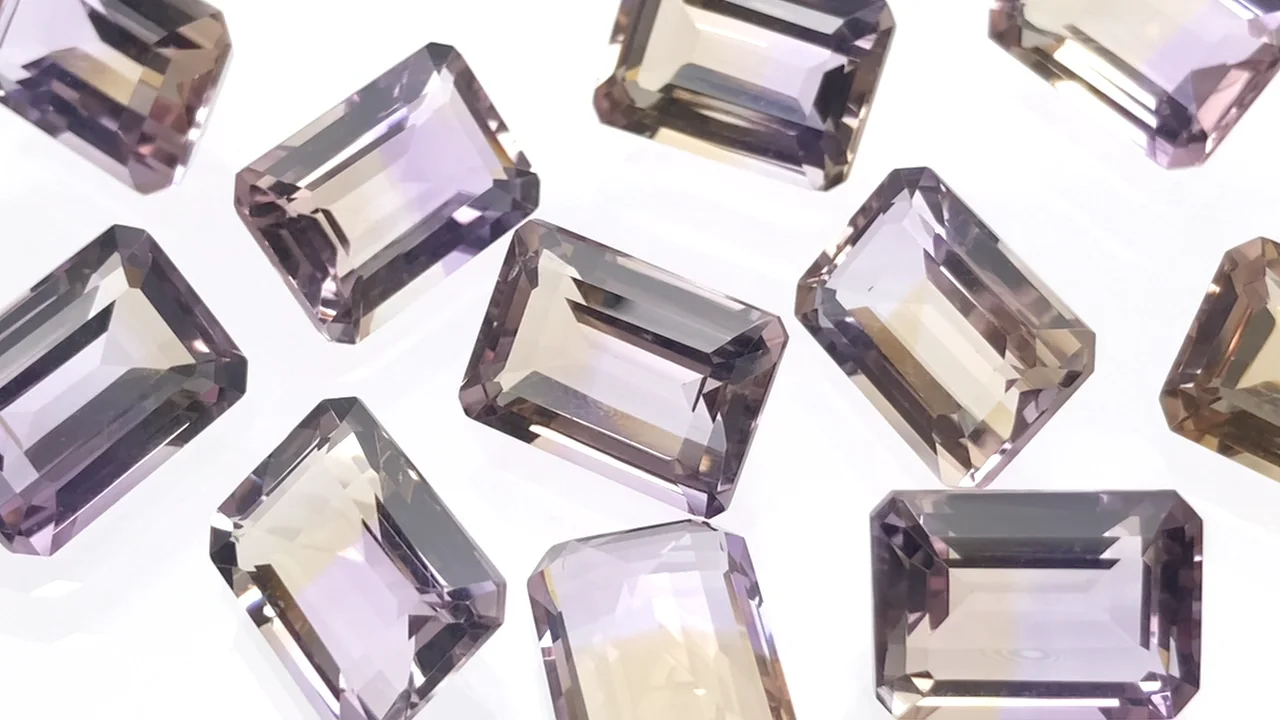 宝石質アメトリン AAA ルース レクタングルファセットカット14×10mm 1