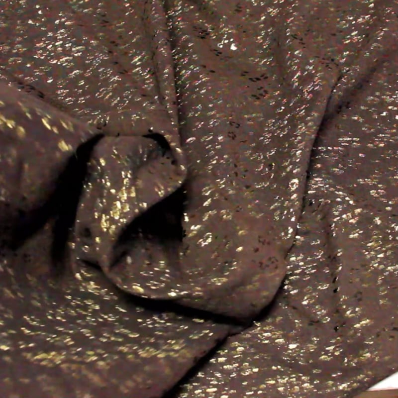 Vidéo: Tissu broché - Pois doré fond marron