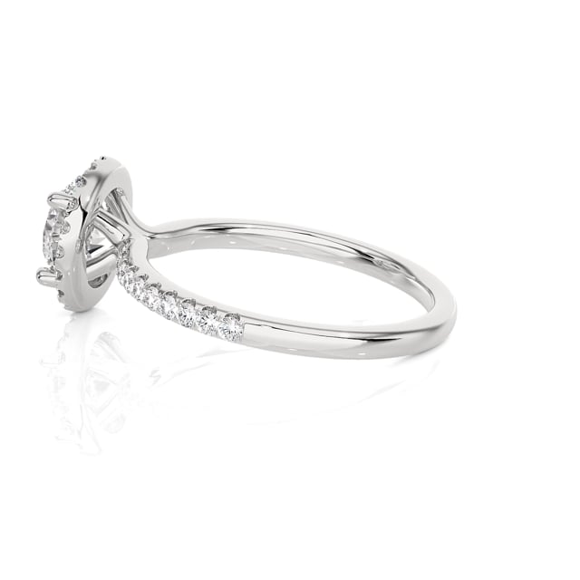 1.00 Karat Halo Solitärring aus Weißgold mit runden Labordiamanten