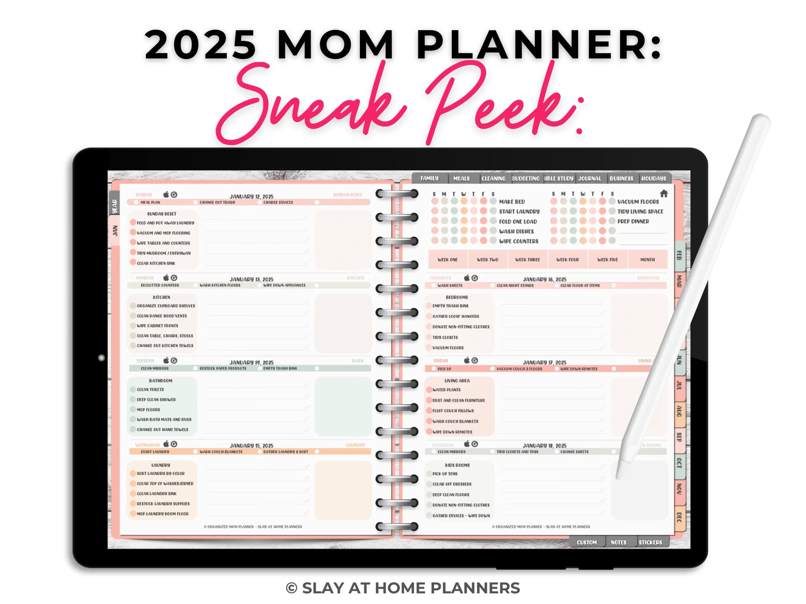 2025 Organized Mom Planner Digital Planning Bundle
