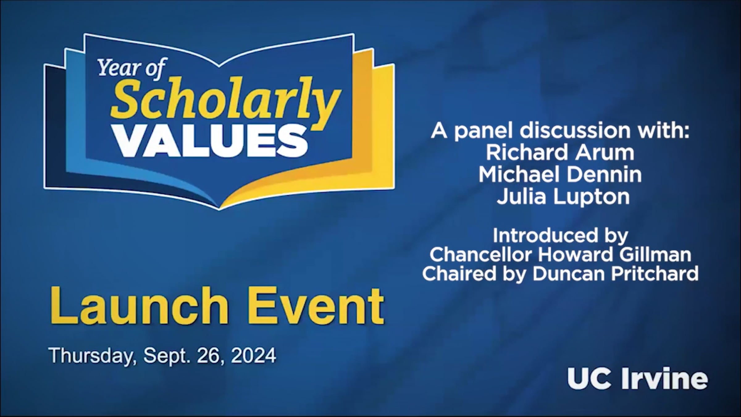 The Year of Scholarly Values Launch Event | Videos & Movies on Vimeo