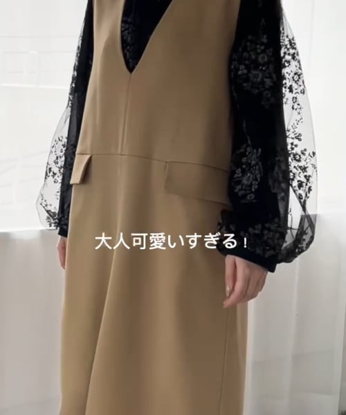 上西星来さん着用アイテム】フローラルレース刺繍ロングスリーブ