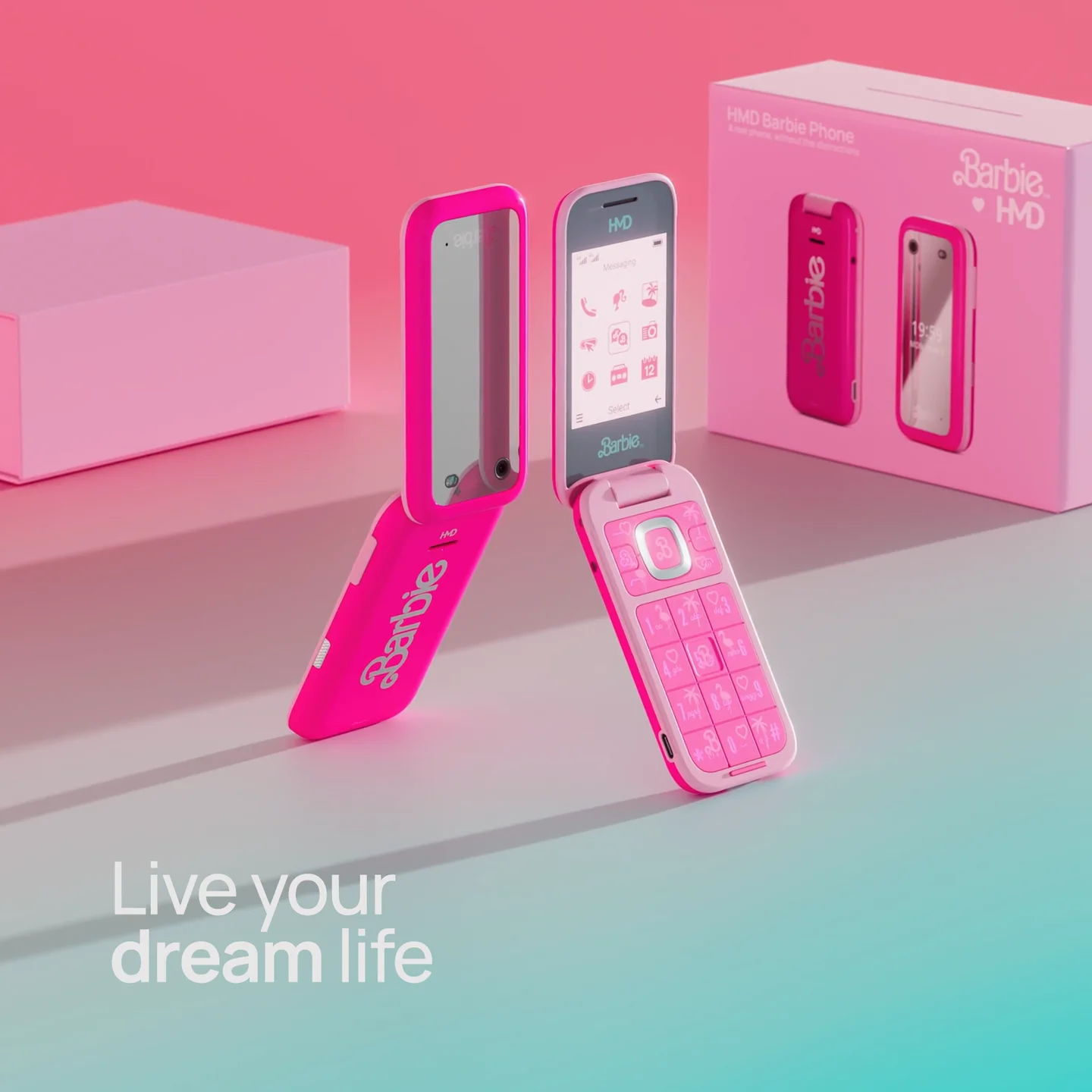 HMD Barbie Clamshell Flip Feature Phone 1GF030APC1L04