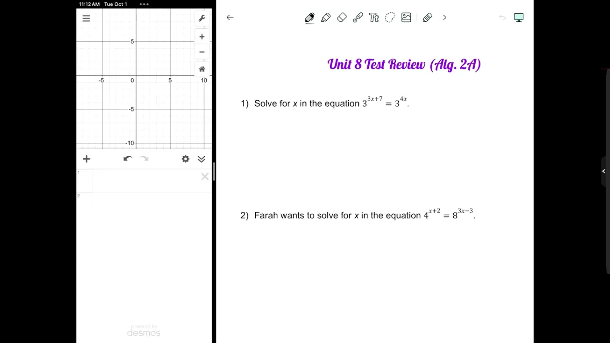 Unit 8 Test Review (Alg. 2A) | Videos & Movies on Vimeo