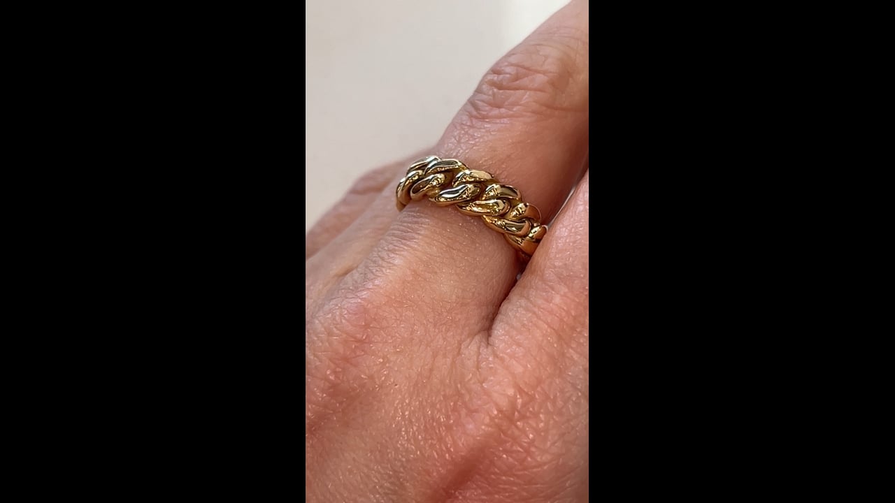 14K GOLD コンビネーション リング Curb Link Stacking Ring in 14k Yellow Gold – Filigree Jewelers